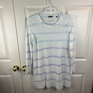 ATM Anthony Thomas Melillo Striped Dress Long Sleeve Size Large